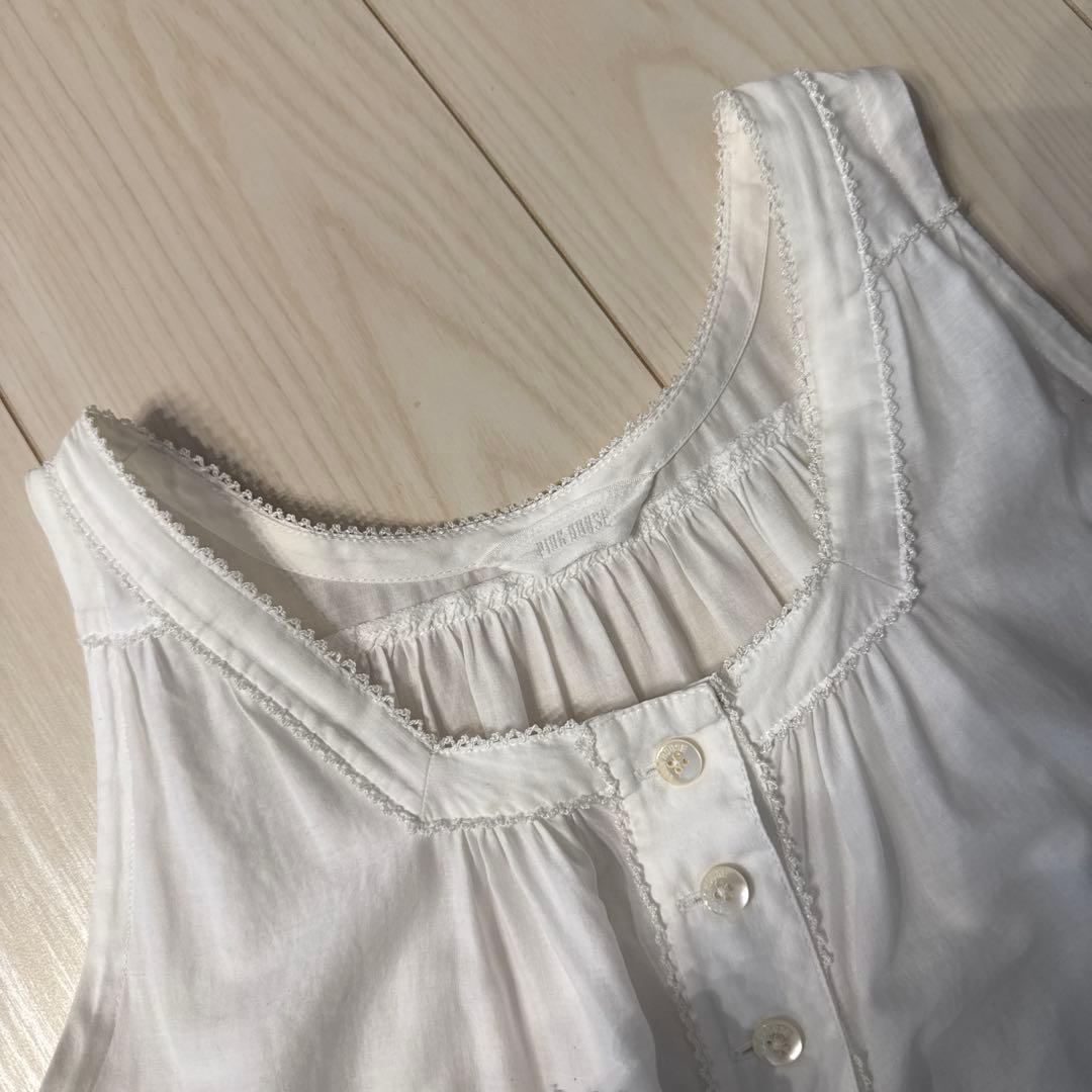 ホワイトコットンノースリーブチュニック