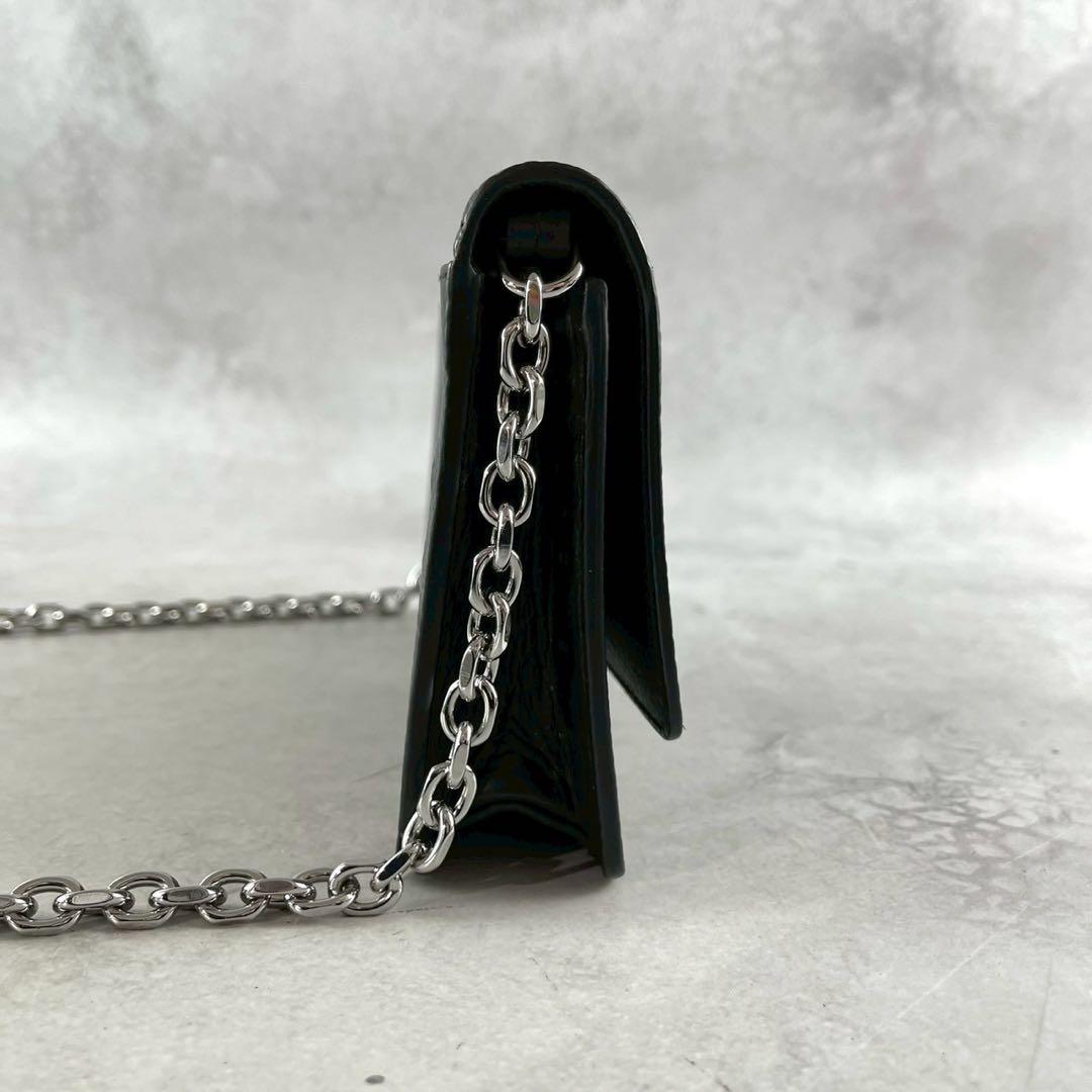 【未使用級】メゾンマルジェラ チェーンショルダーウォレット 4ステッチ フラップ