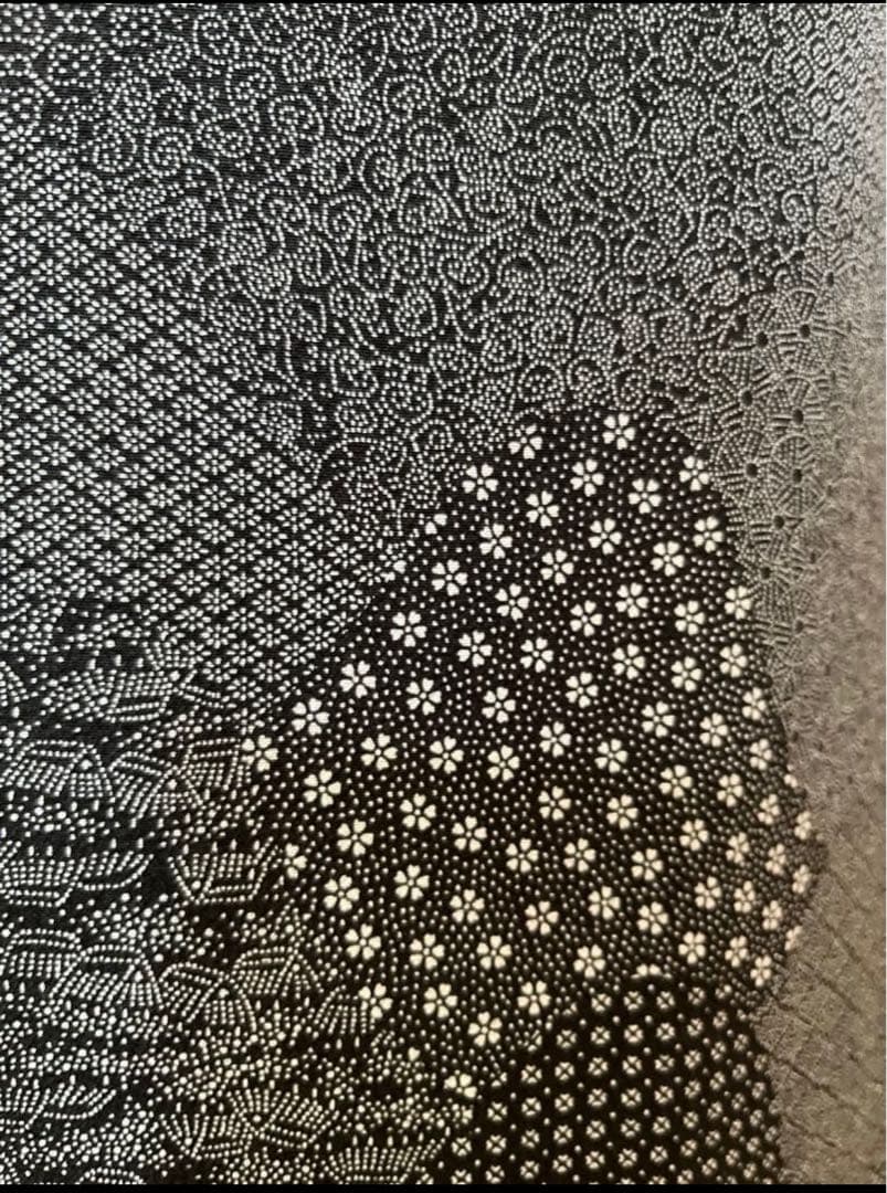 小紋　江戸小紋　モノトーン　切りばめ文様　作家物