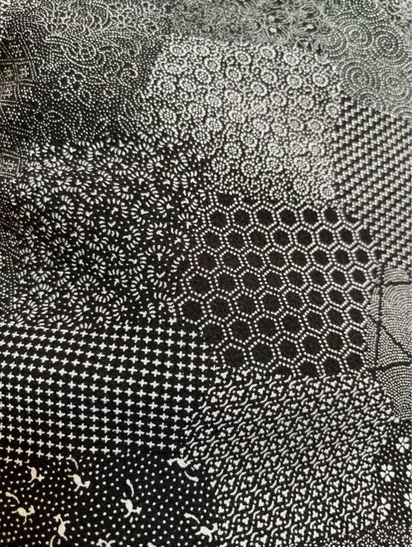 小紋　江戸小紋　モノトーン　切りばめ文様　作家物