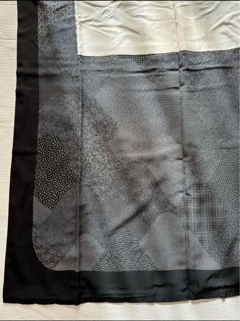 小紋　江戸小紋　モノトーン　切りばめ文様　作家物