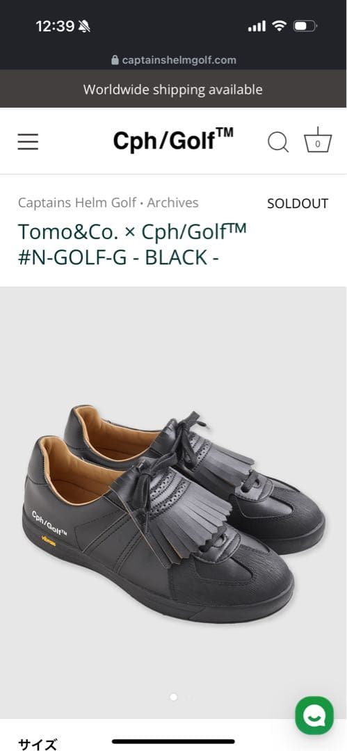 Cph/Golf ゴルフシューズ 28cm ブラック　2回の使用です