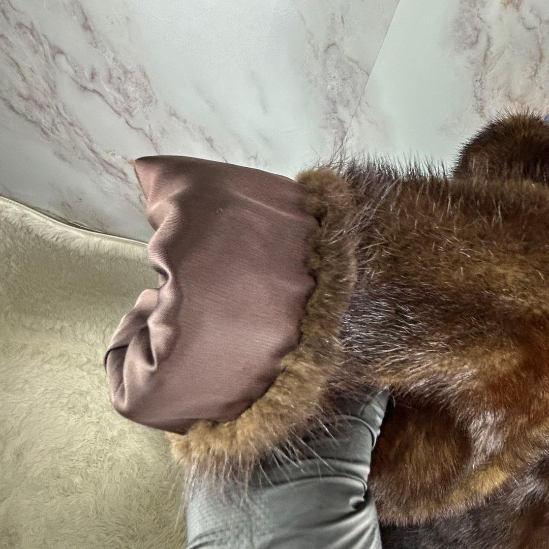 SAGA MINK 銀タグブラウンファーコート13号