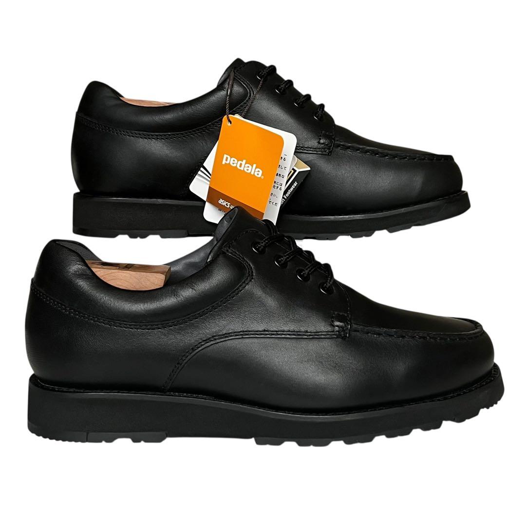 未使用 アシックス 25 ペダラ レザー ゴアテックス ウォーキング 3E 黒