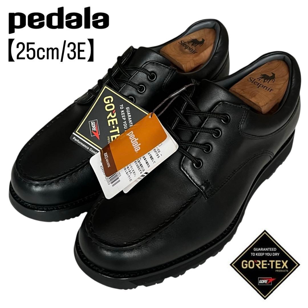 未使用 アシックス 25 ペダラ レザー ゴアテックス ウォーキング 3E 黒