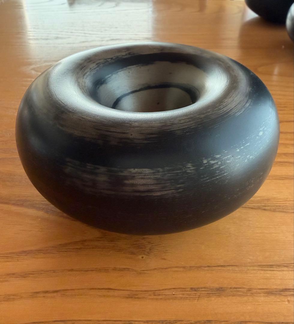 ７点セット　黒とグレーの丸型皿 約15cm