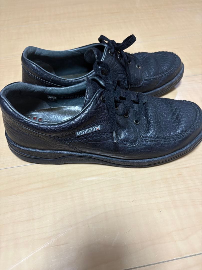 MEPHISTO ブラック レザー カジュアルシューズ