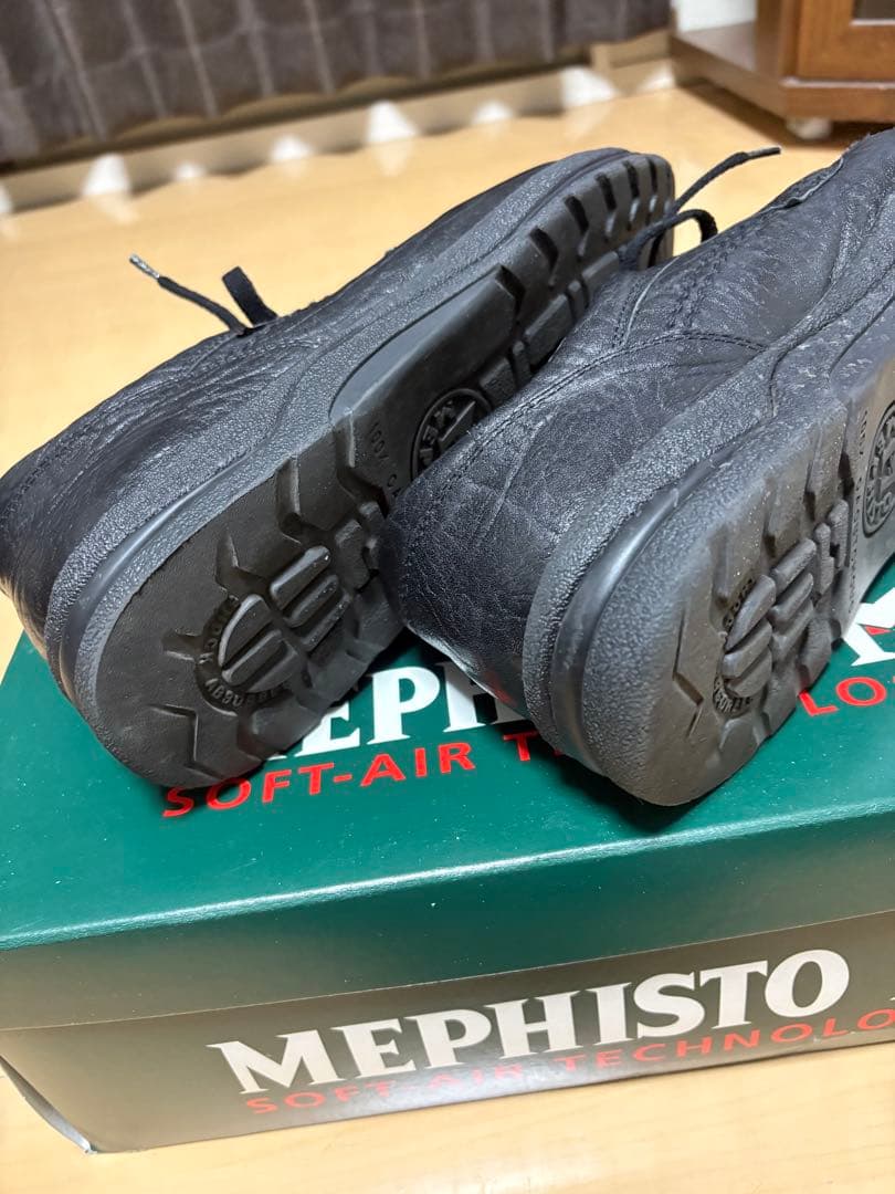 MEPHISTO ブラック レザー カジュアルシューズ