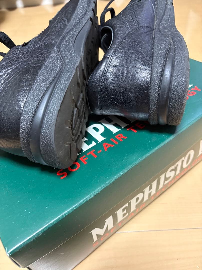 MEPHISTO ブラック レザー カジュアルシューズ