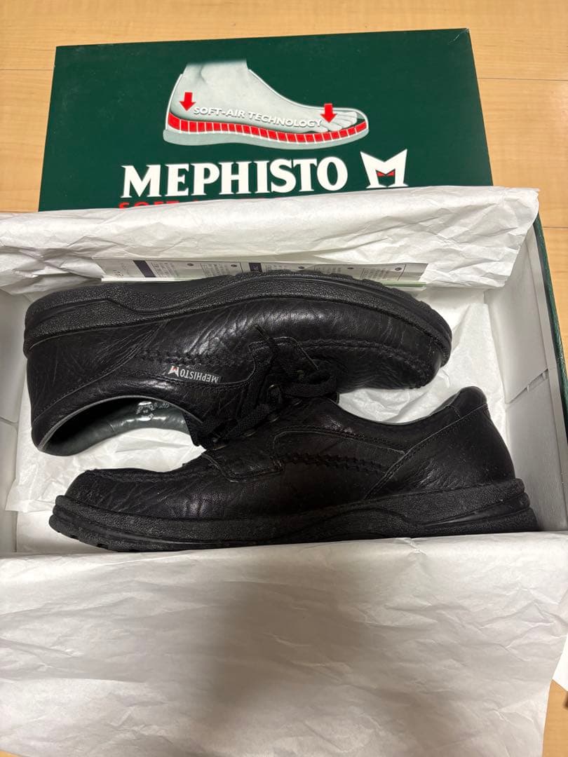 MEPHISTO ブラック レザー カジュアルシューズ