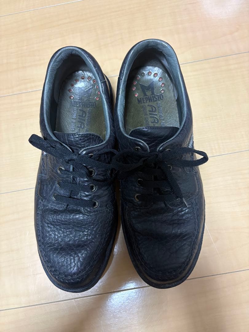 MEPHISTO ブラック レザー カジュアルシューズ