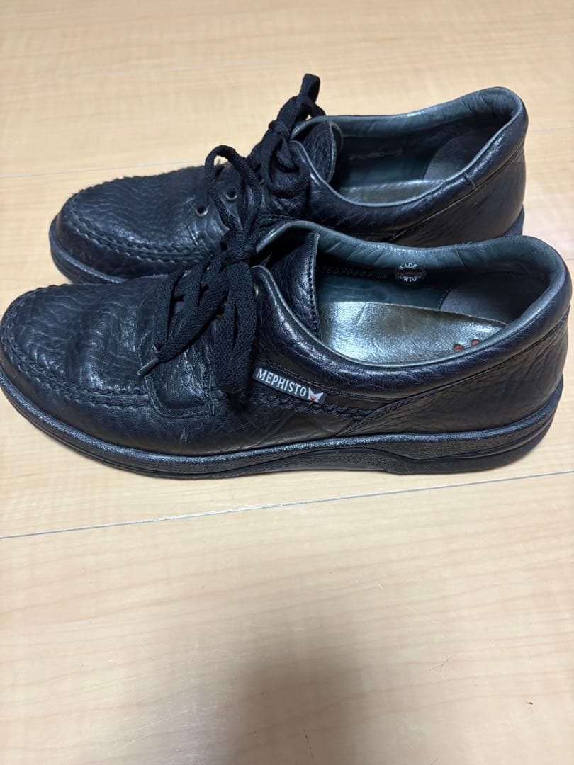 MEPHISTO ブラック レザー カジュアルシューズ