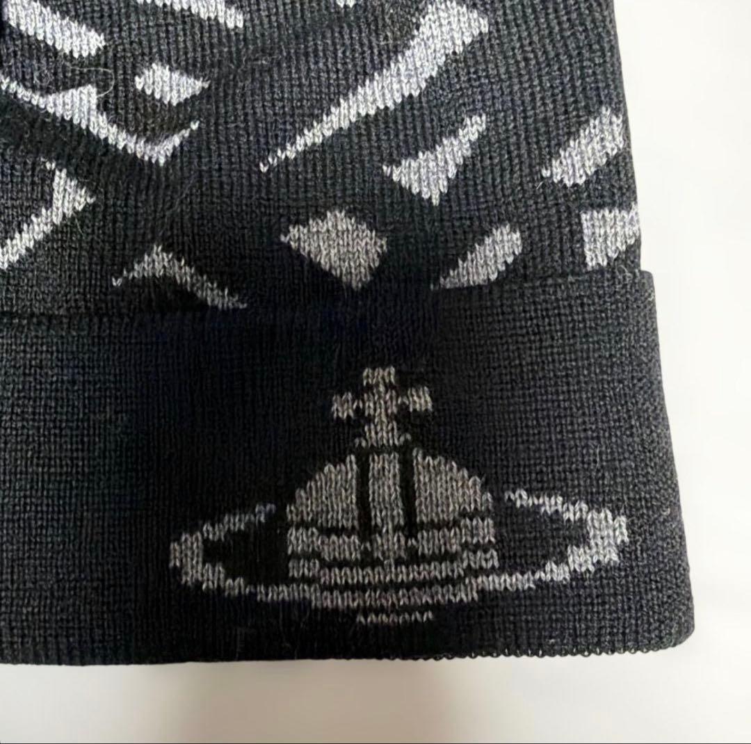 Vivienne Westwoodニット帽／ビーニー黒×グレー