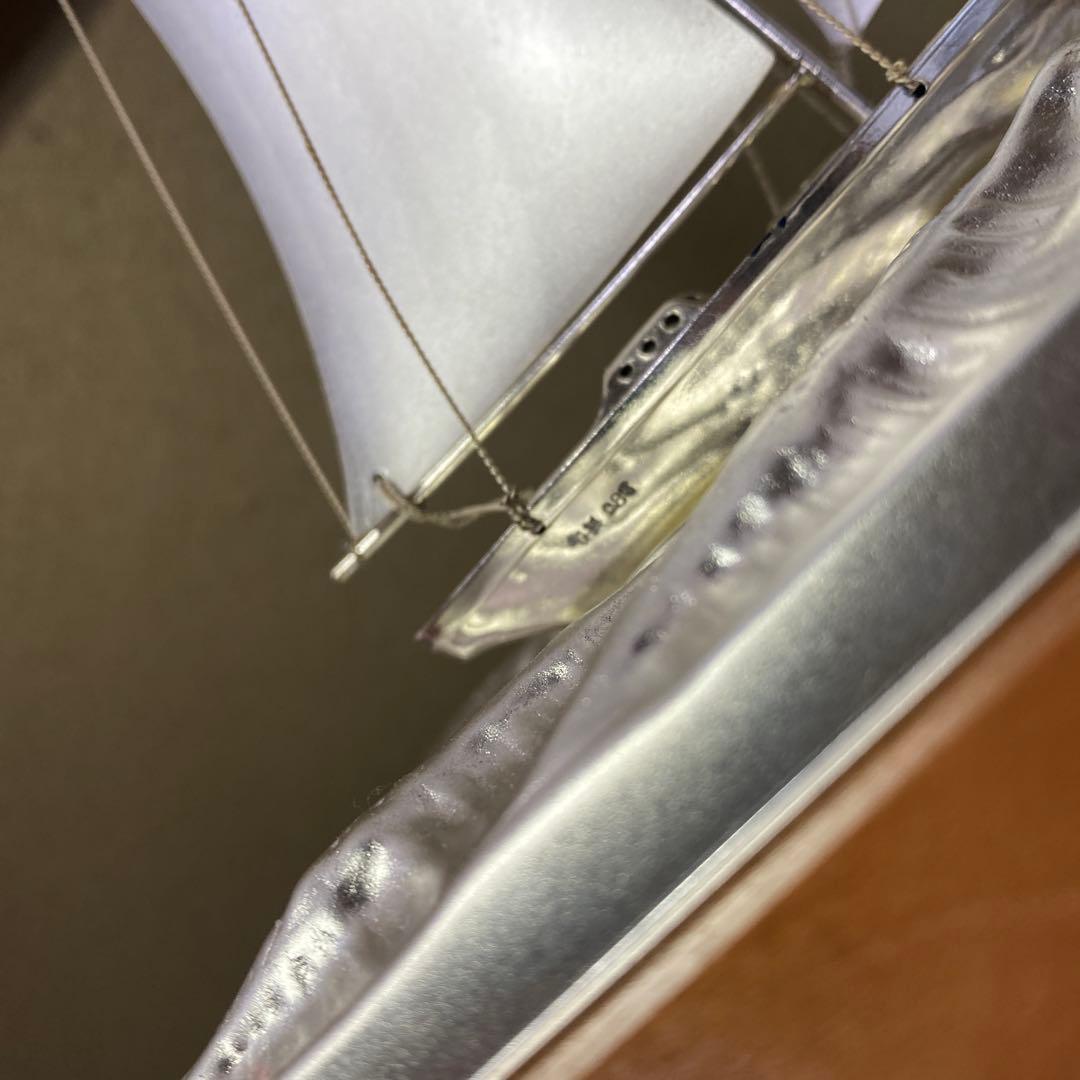 銀製　ヨット置物25cm24.5cm