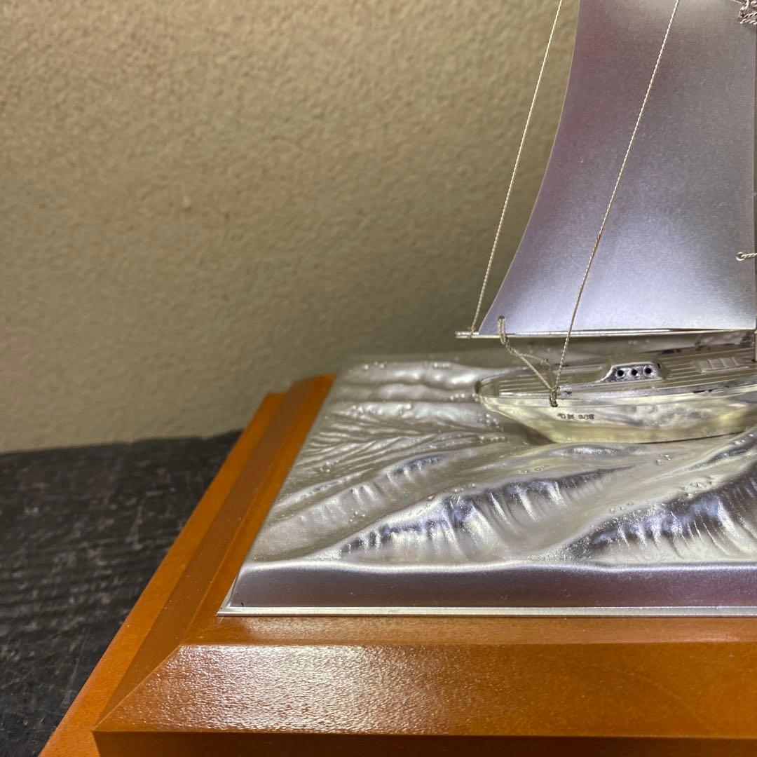 銀製　ヨット置物25cm24.5cm