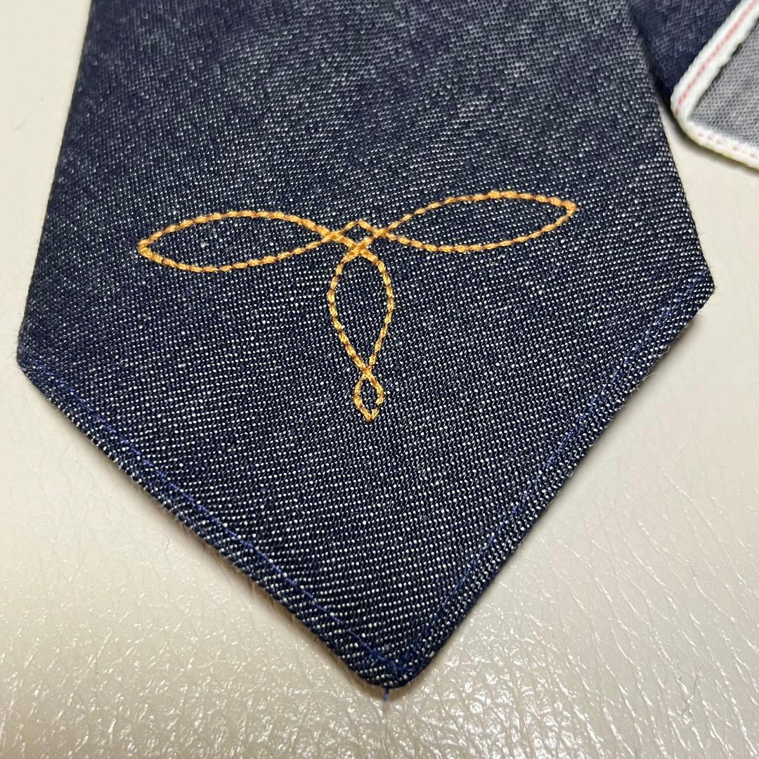 新品未使用タグ付き ダブルアールエル RRL インディゴ 赤耳 デニム ネクタイ