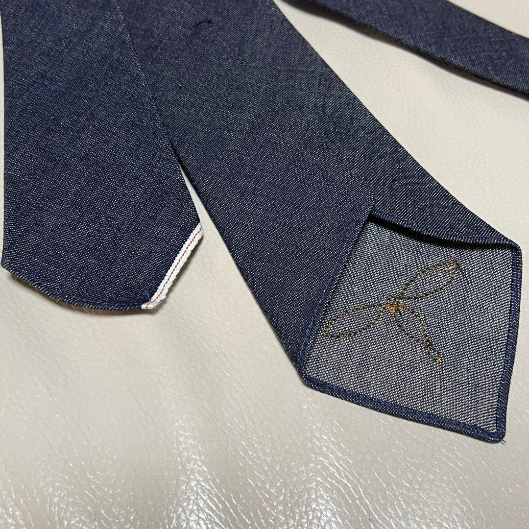 新品未使用タグ付き ダブルアールエル RRL インディゴ 赤耳 デニム ネクタイ