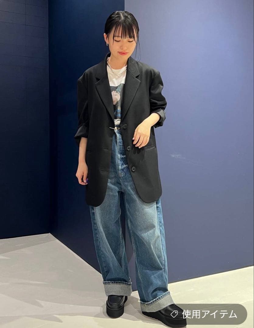 カレンソロジー　ウールギャバビッグジャケット　　ブラック