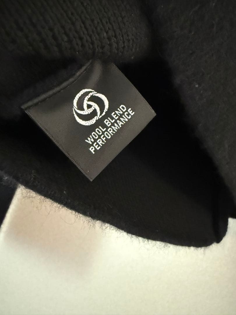 anuansラクーンブレンドノーカラーニットジャケット ブラック