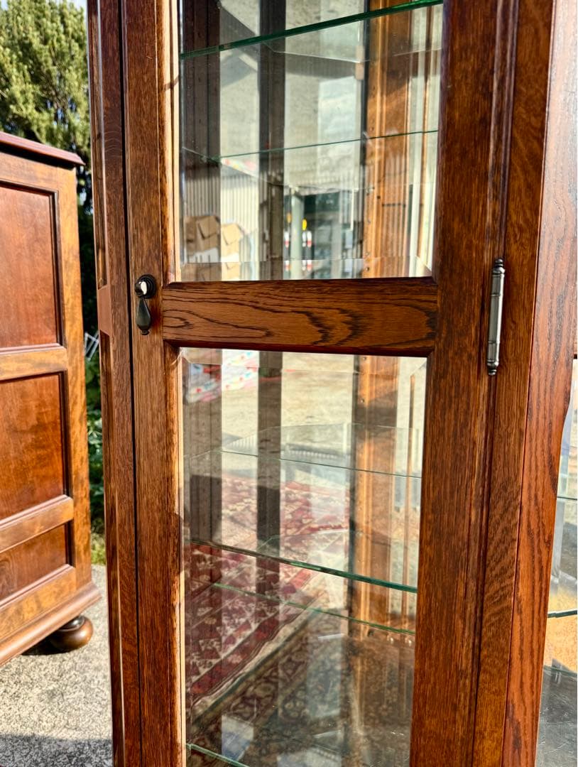 北海道えぞ民芸家具 GRACE80 キュリオケース 38万円 照明付キャビネット