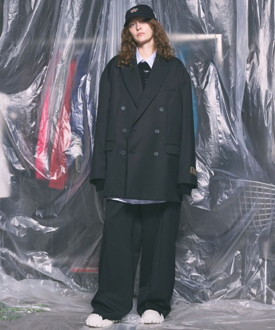 タグあり メゾンスペシャル ウールミックスコンティニュアスツータックワイドパンツ