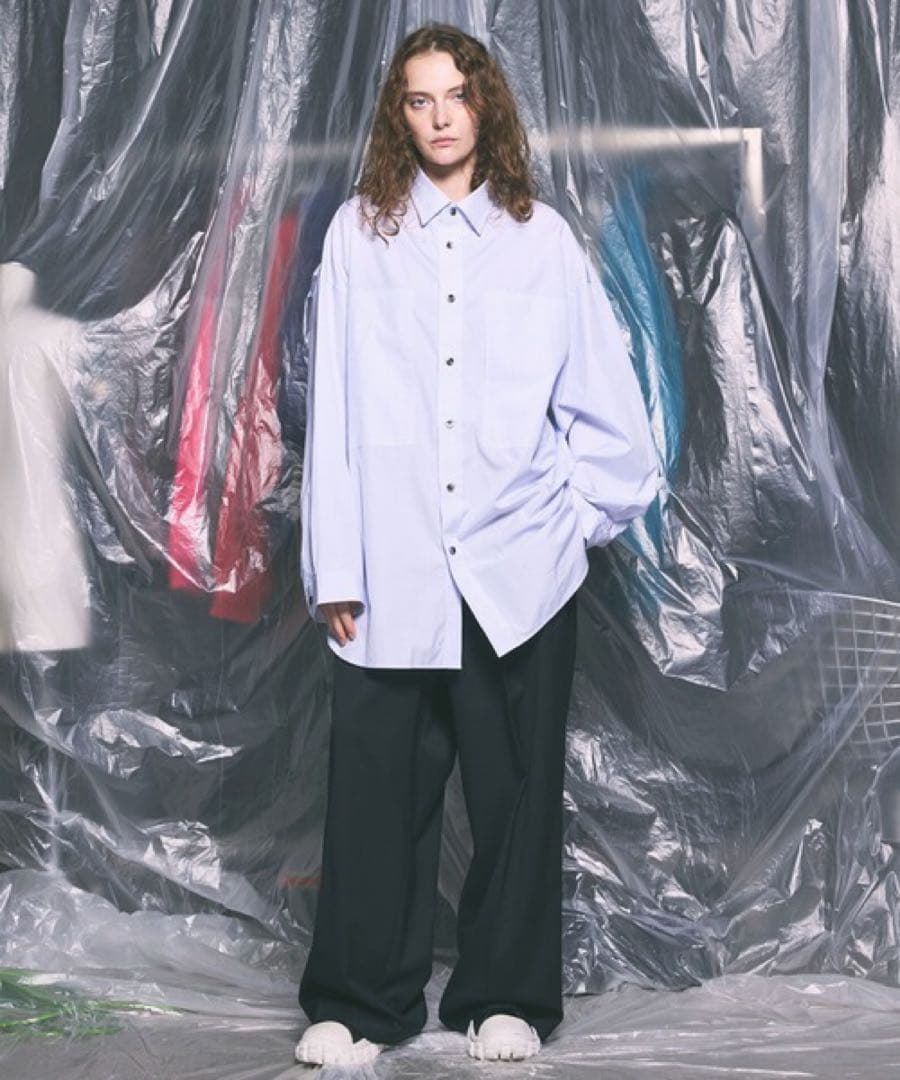 タグあり メゾンスペシャル ウールミックスコンティニュアスツータックワイドパンツ