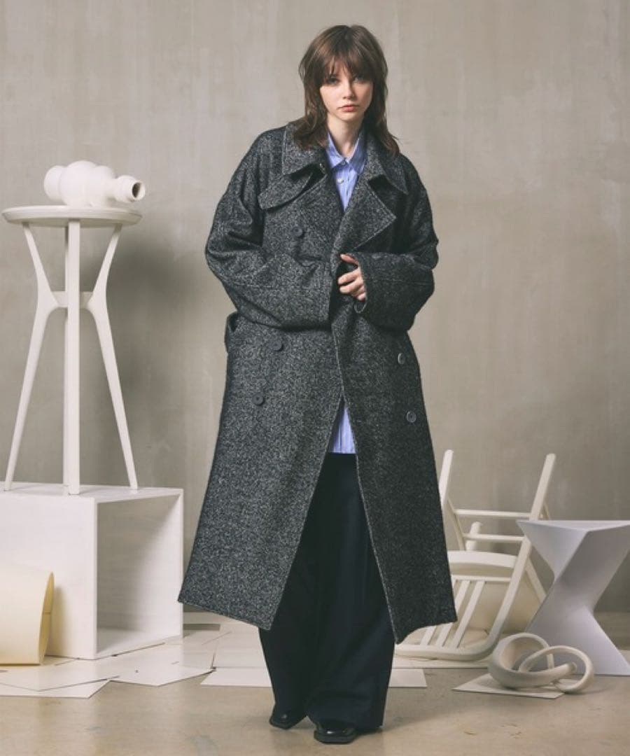 タグあり メゾンスペシャル ウールミックスコンティニュアスツータックワイドパンツ