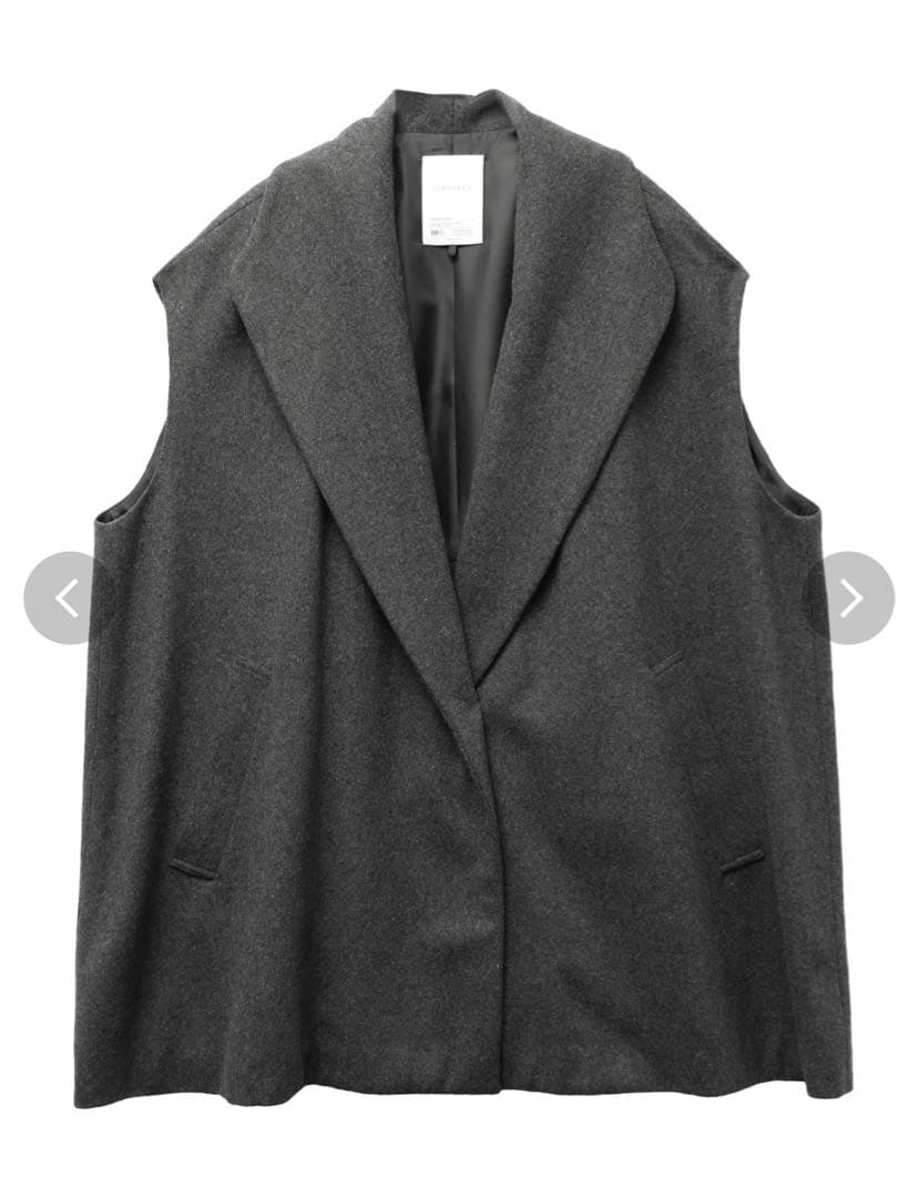 ELENDEEK オーバーサイズスリーブレスコート グレー(ウール混合)