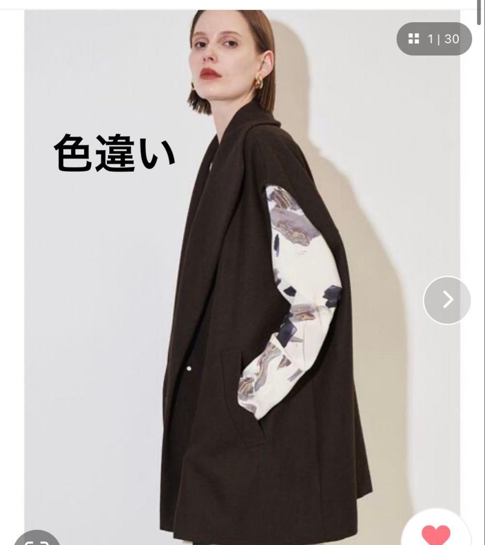 ELENDEEK オーバーサイズスリーブレスコート グレー(ウール混合)