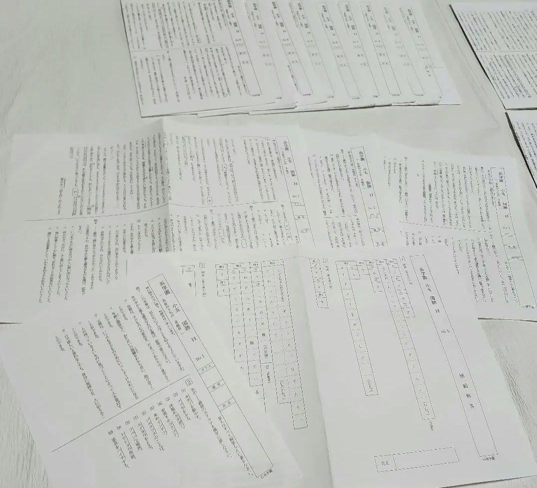 浜学園小5 国語　H講習復習テスト 1年分 No1～42 　問題解答【入手困難】