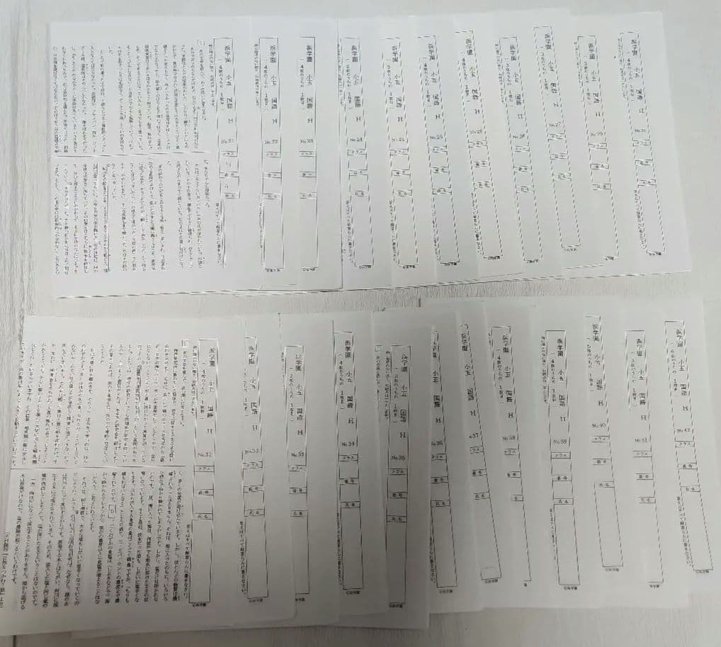 浜学園小5 国語　H講習復習テスト 1年分 No1～42 　問題解答【入手困難】