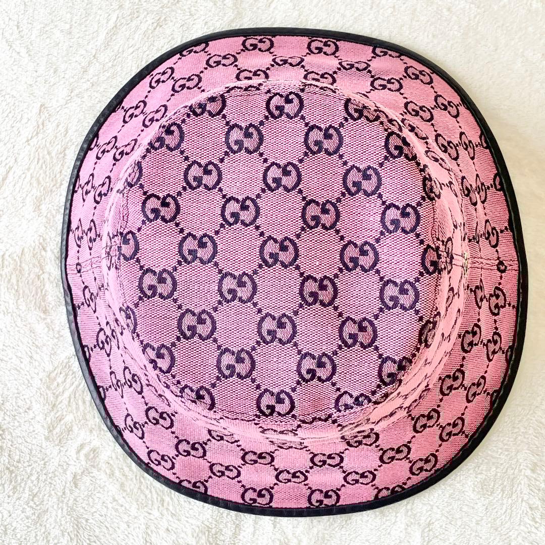 GUCCI GGキャンバス フェドラハット ハット ピンク L（58cm）