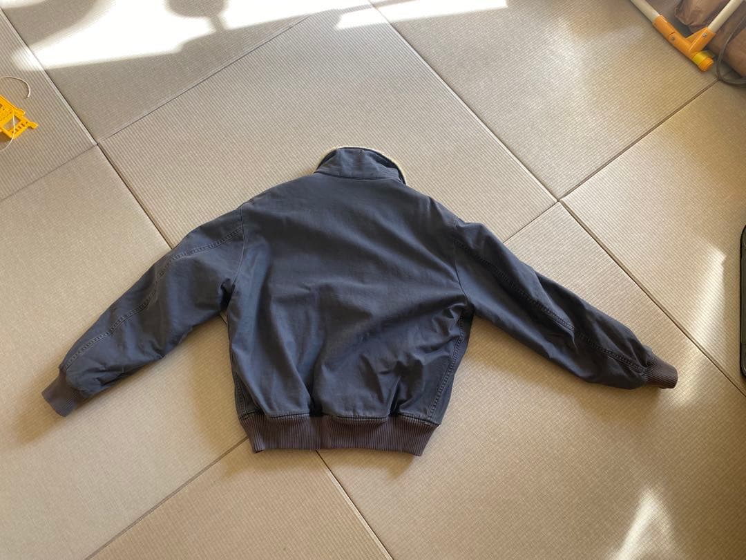 REPLAY グレー、 ダークブルー MA-1ジャケット ファー襟付き