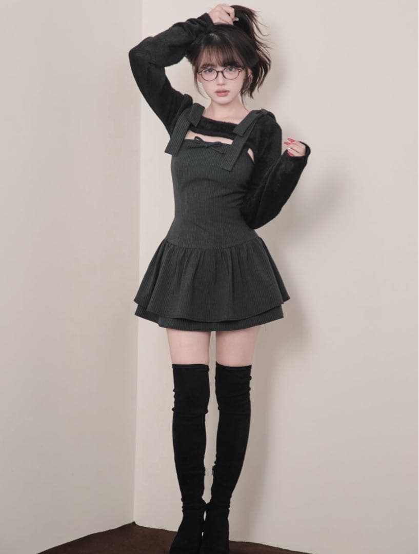 BunnyLis ストライプミニワンピースセット