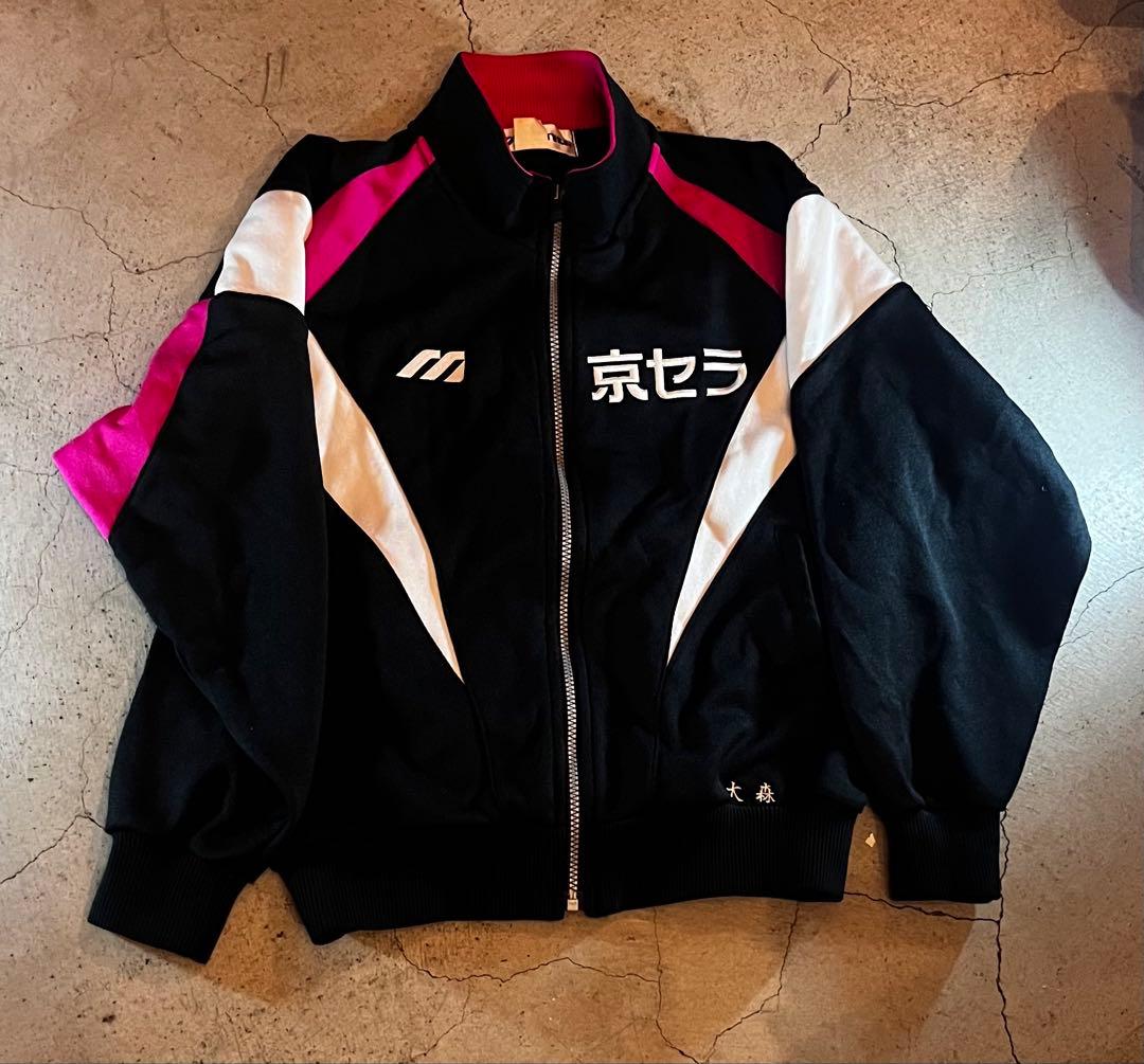 ミズノ　京セラ ジップアップジャケット 黒/ピンク サイズM