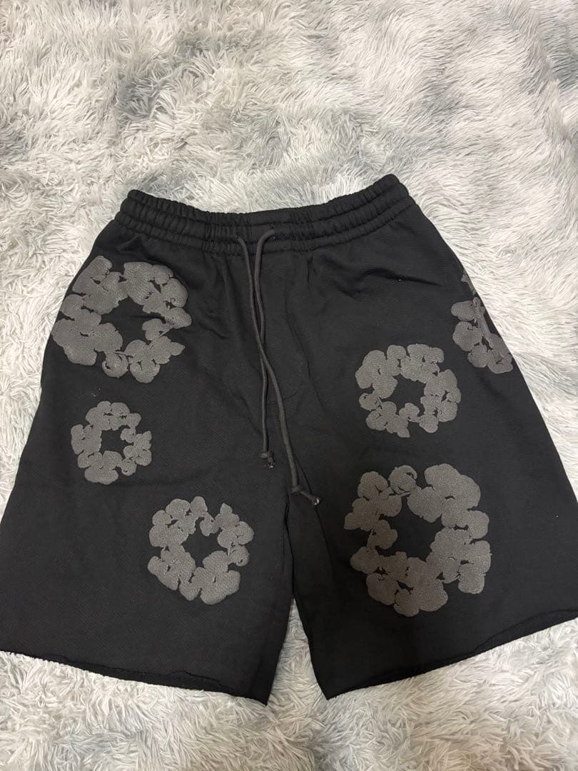 denim tears グレー ブラック ハーフパンツ