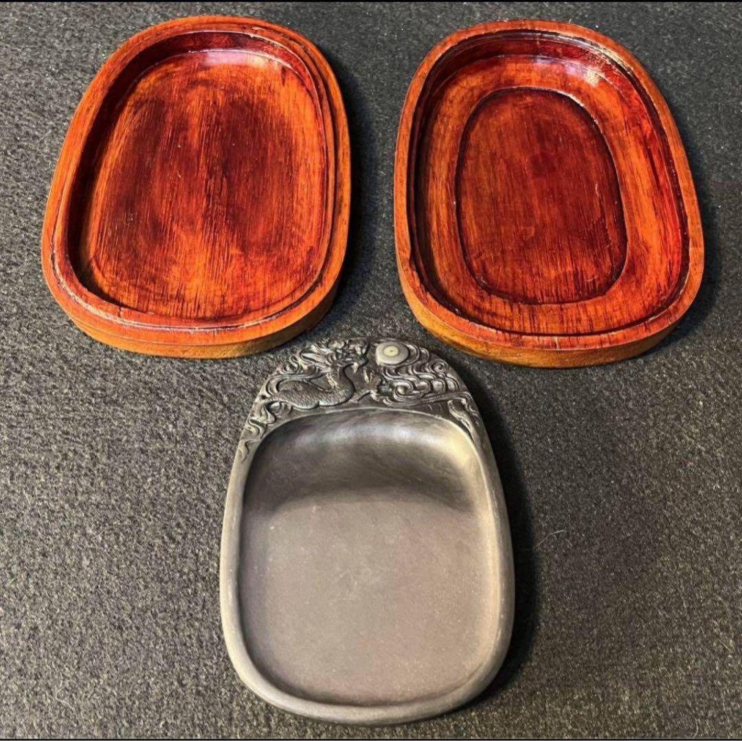 端溪名硯 唐木箱付 中国硯 唐 物端渓緑端渓水巖老坑 墨硯硯石古硯