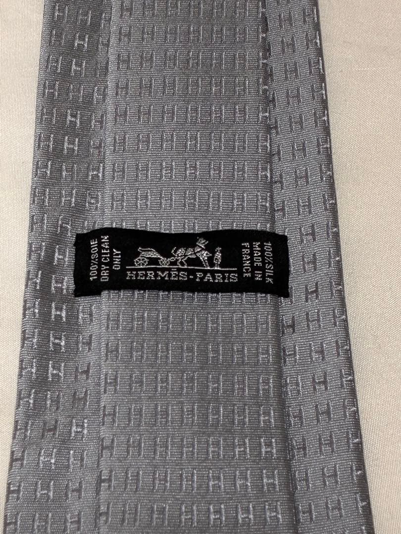 エルメス　ネクタイ グレー ダークグレー