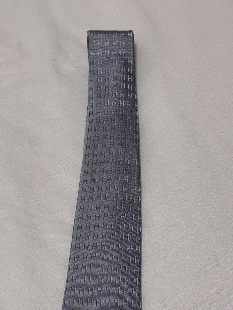 エルメス　ネクタイ グレー ダークグレー