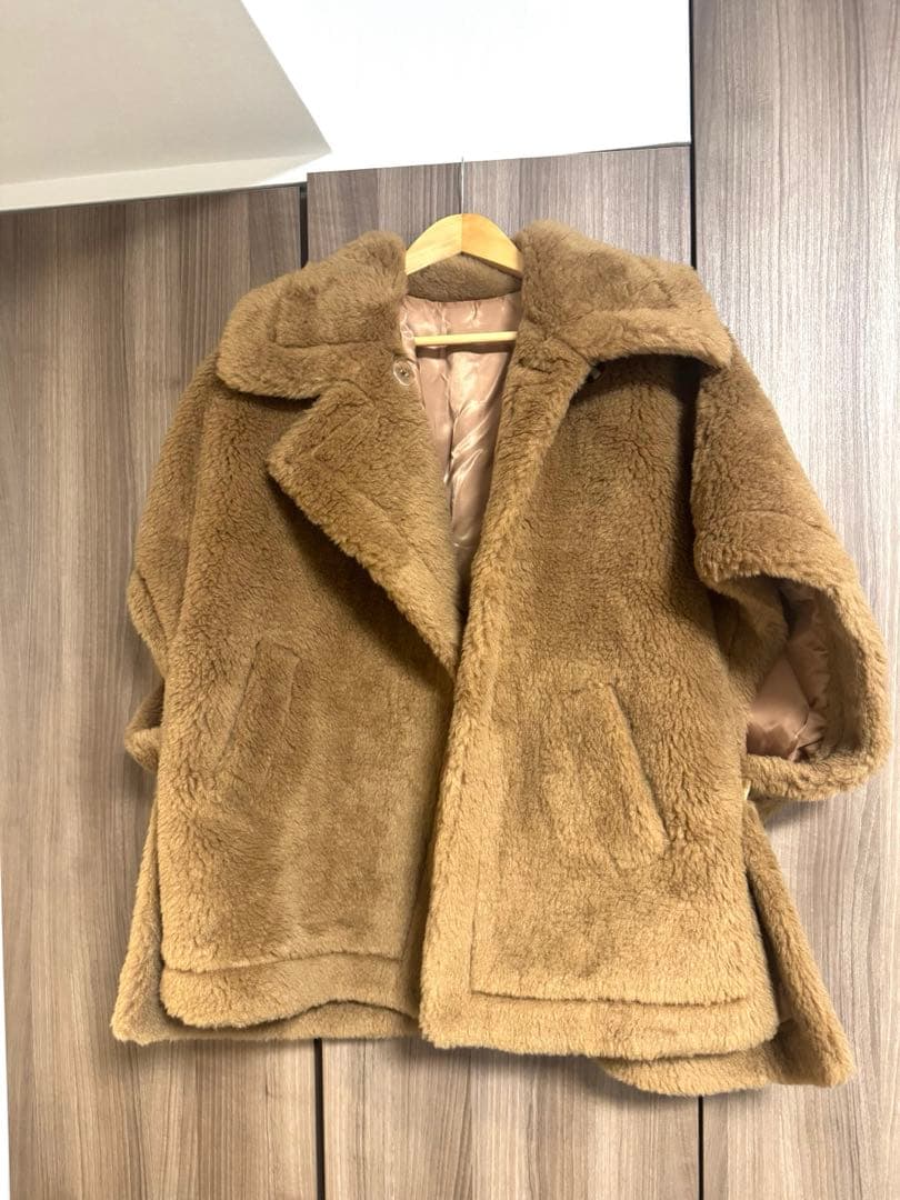 ベアポンチョ　アルパカ素材 テディベアケープ　MaxMara好きな方