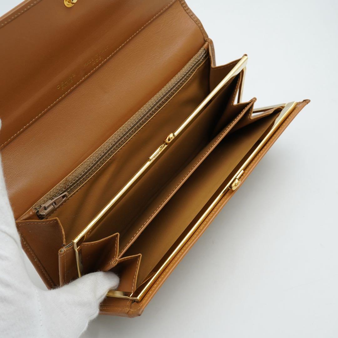 ✨極上美品✨　セリーヌ　長財布　マカダム　がま口　PVC レザー　ブラウン