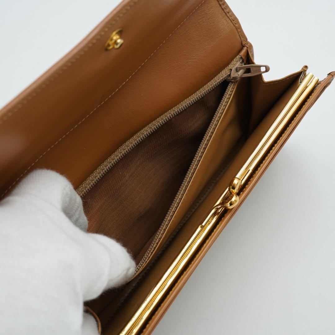 ✨極上美品✨　セリーヌ　長財布　マカダム　がま口　PVC レザー　ブラウン