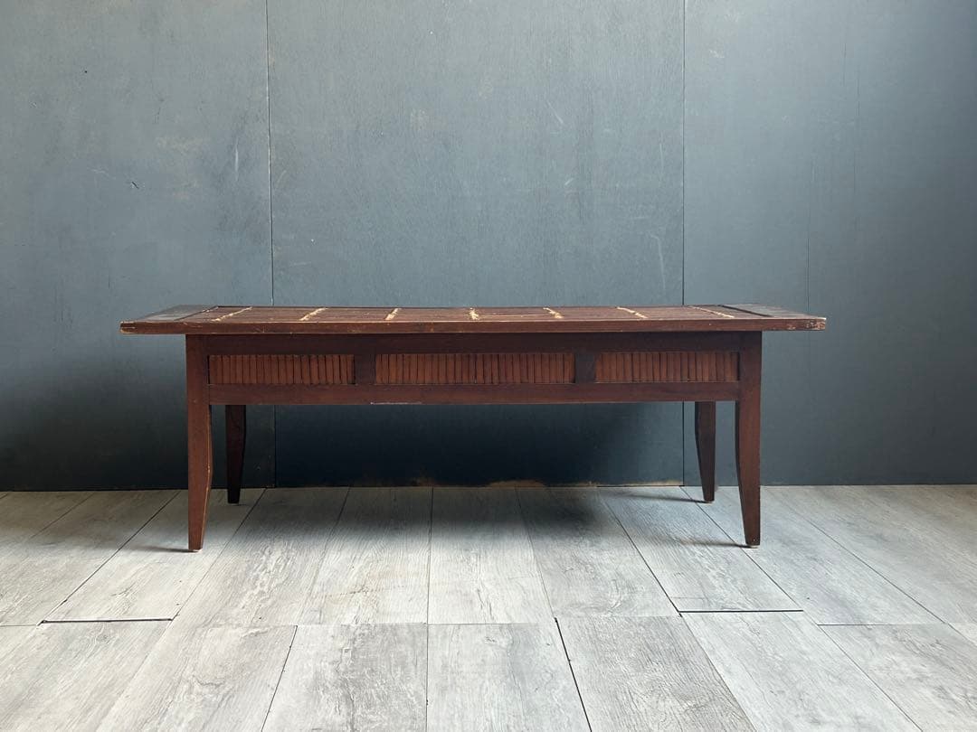 アジアン　ヴィンテージ　ローテーブル　センターテーブル　バンブー　レトロ　IZ