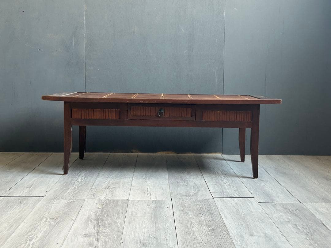 アジアン　ヴィンテージ　ローテーブル　センターテーブル　バンブー　レトロ　IZ