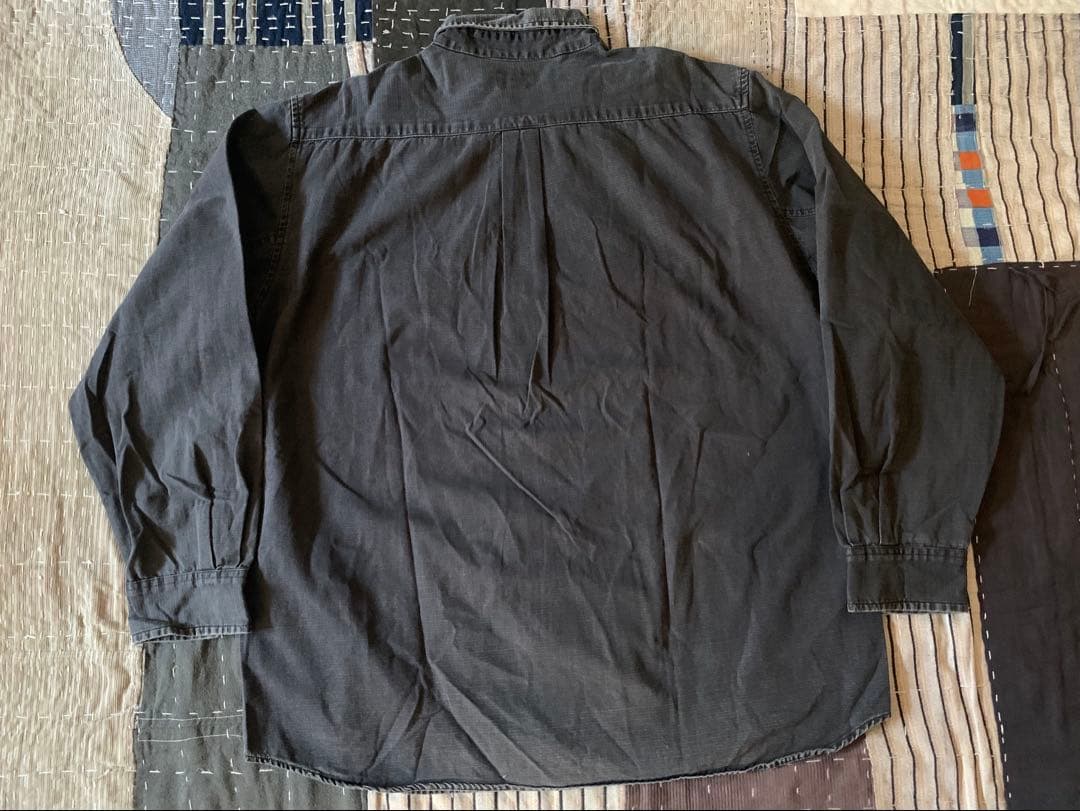 90s old stussy vtg リップストップ シャツ ブラック フェード