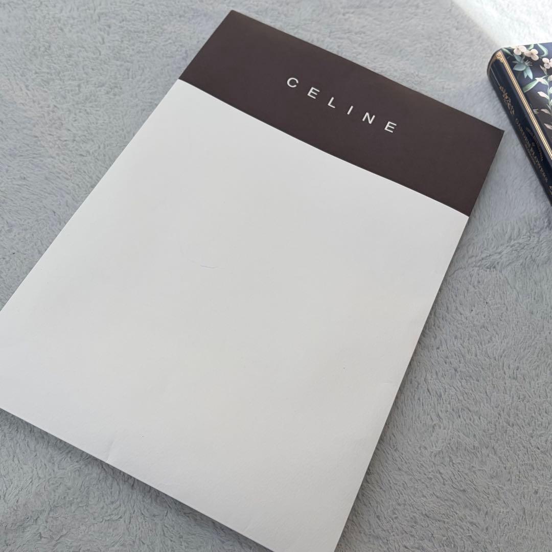 CELINEウールストール　マフラー　マカダム柄　ブラウン系