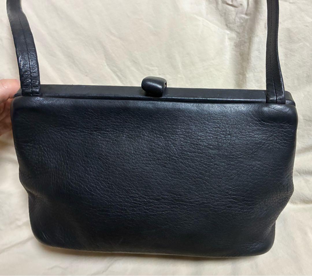 Aeta ディアレザー　ブラックショルダーバッグ　M