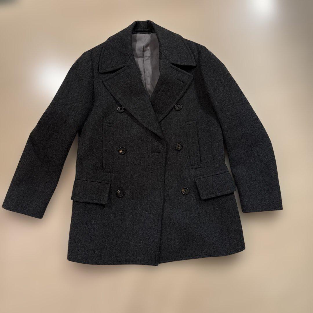 LARDINI ラルディーニ ウール ピーコート グレー ジャケット 44