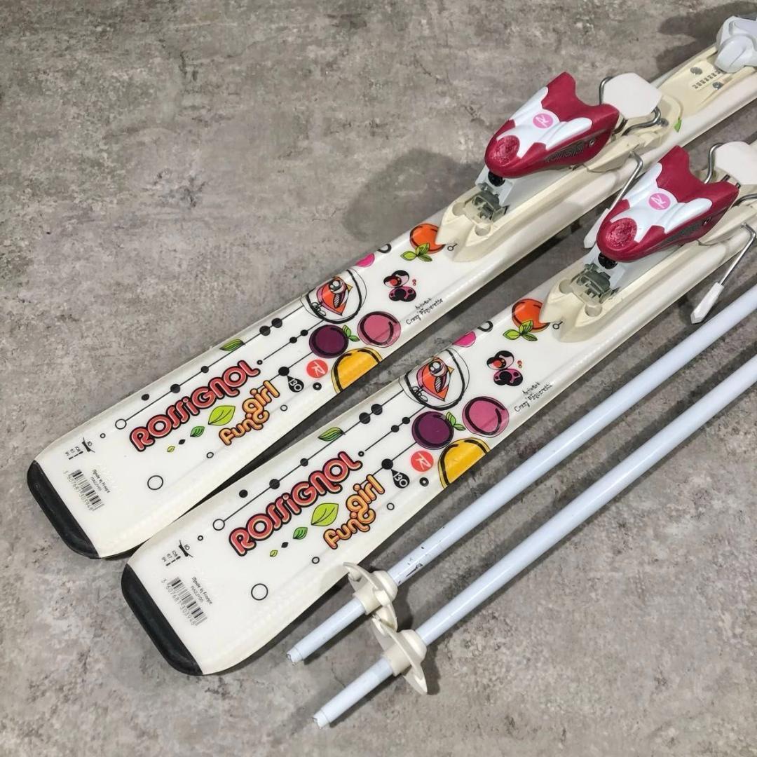 即乗り ROSSIGNOL ロシニョール Fun Girl 130 スキーセット