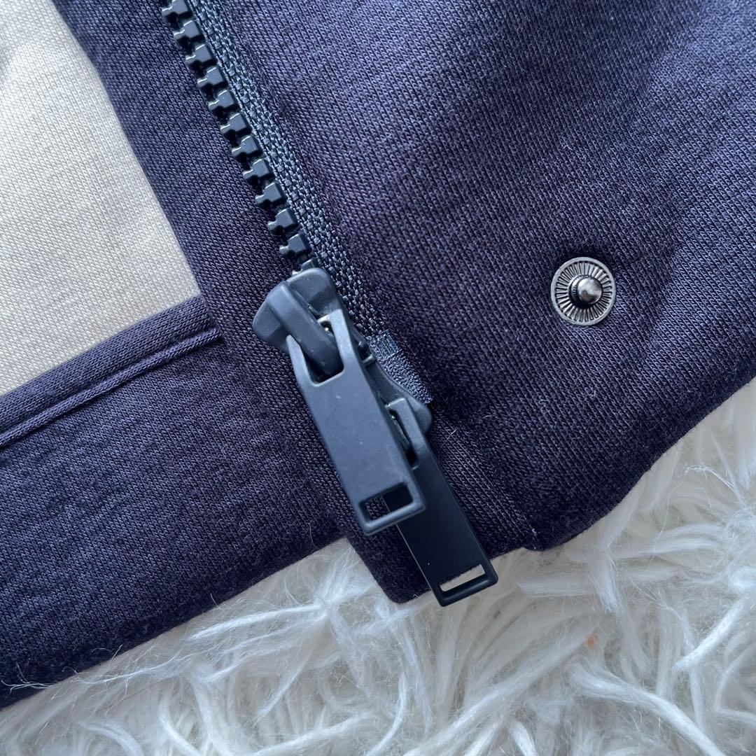 【美品】マックスマーラ ロングベルテッドコート ベルト付き バイカラー ネイビー